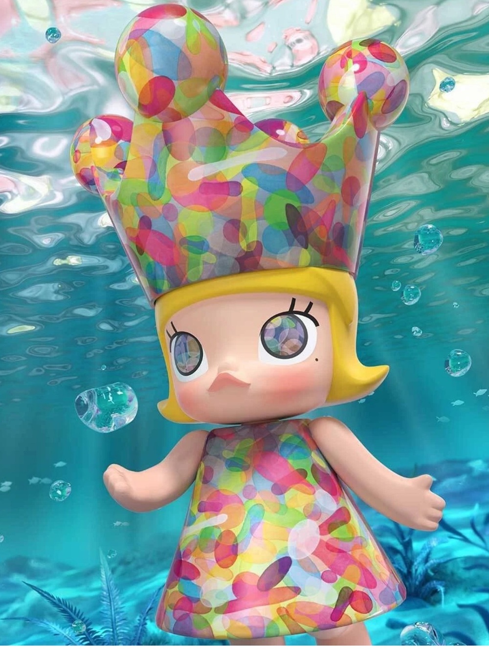 400% “Bubbles “Mega Royal Molly Figure by  Popmart - Multicolor. Sealed. - Picture 5 of 5